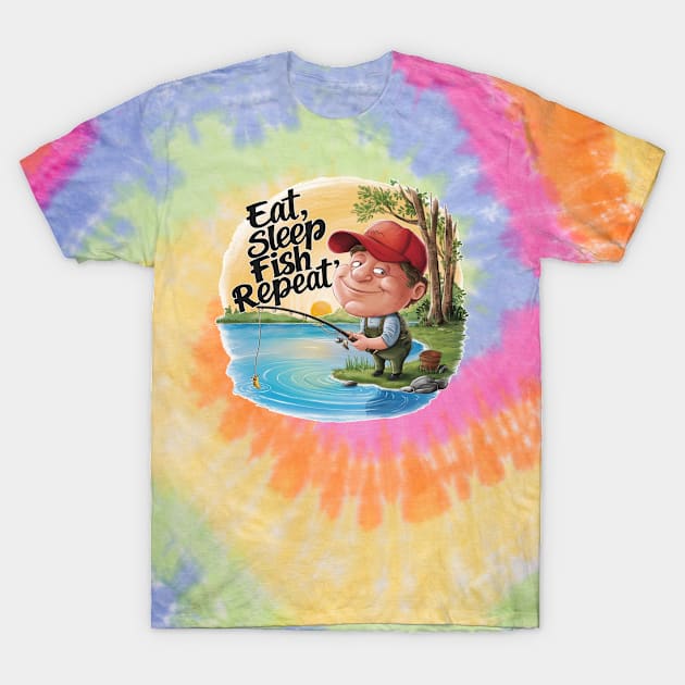 Eat Sleep Fish Repeat Cute T-Shirt by Wild Catch